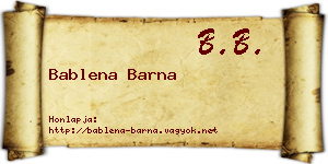 Bablena Barna névjegykártya