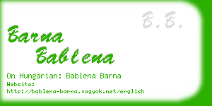 barna bablena business card